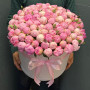 101 розовый пион в шляпной коробке фото 3